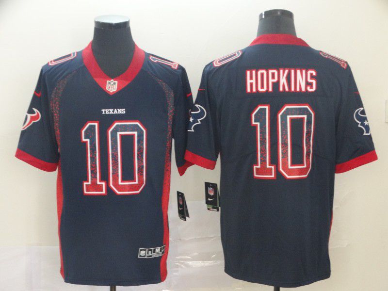 Men Houston Texans #10 Hopkins Blue Nike Drift Fashion  Color Rush Limited Jersey